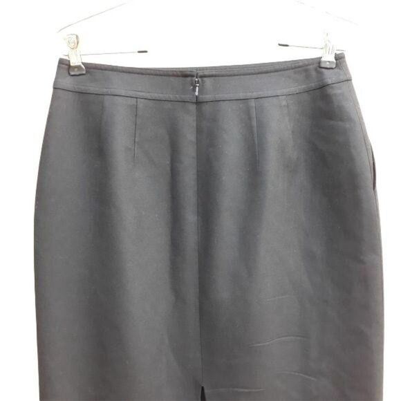 Vintage Worth Wool Cashmere Classic Knee Length Straight Pencil Skirt Black Sz 4 - Picture 7 of 11